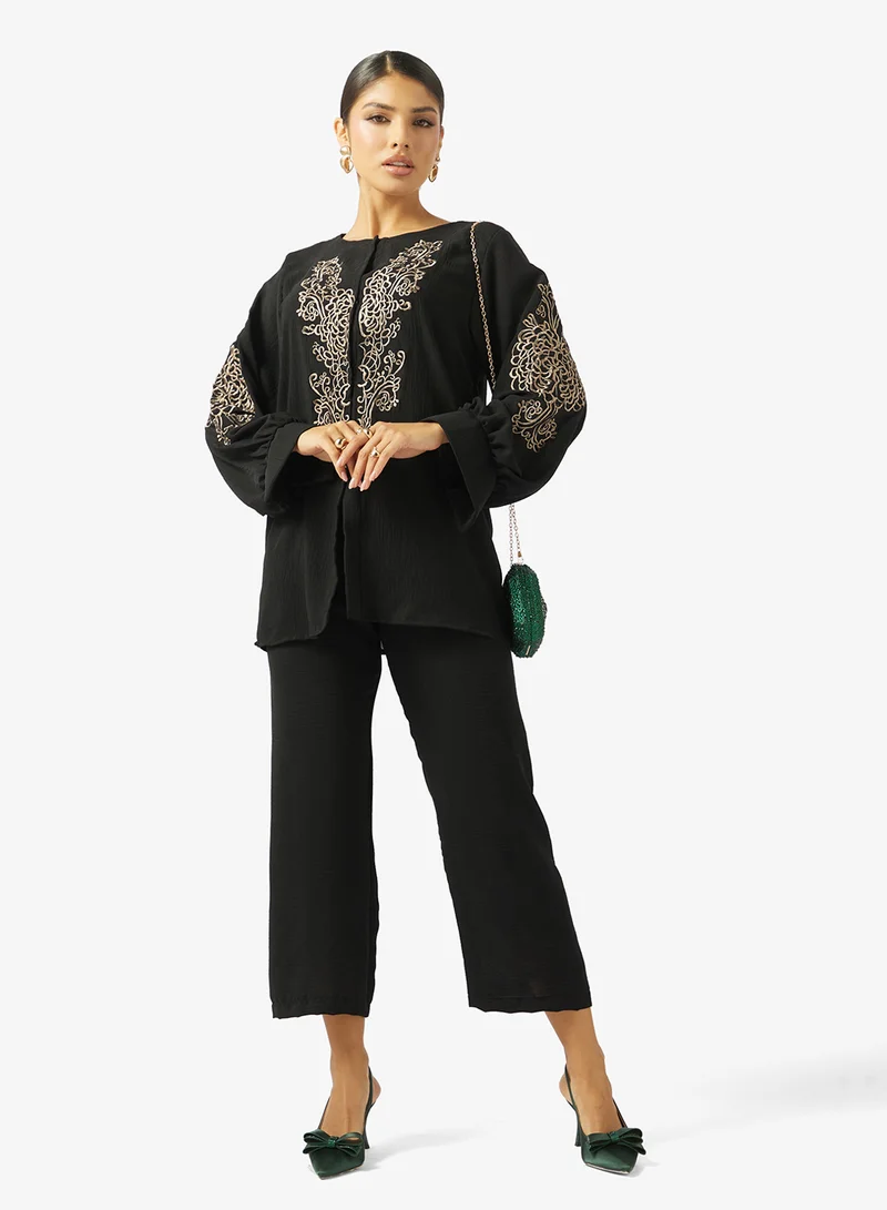 hayas closet  Embroidered blouse and pants set for Women | Best Price UAE